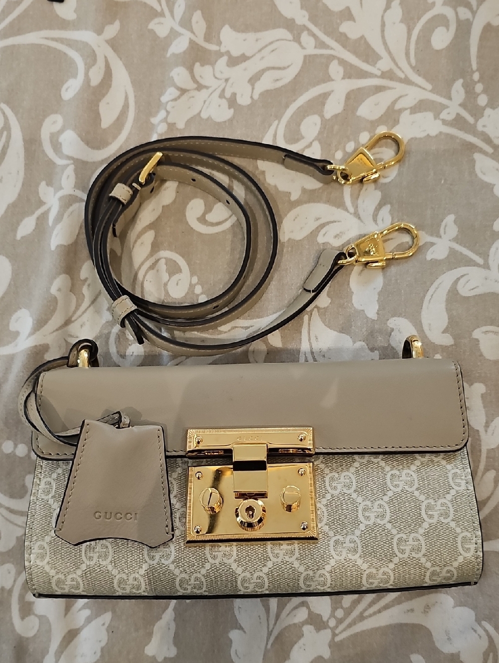 Gucci GG Supreme Monogram Calfskin Mini Padlock Shoulder Bag